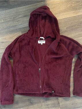 American Giant Maroon Zip Up Hoodie Sweatshirt Women's Medium Fits Like XS